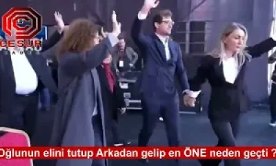 Dilek İmamoğlu’nun  Mitingte Kaynanası ve kayınpederinin arkasından gelip  öne geçmesi dikkat çekti