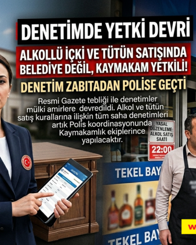 Alkol ve tütün mamulleri satışındaki denetim Zabıtadan Polise geçti.