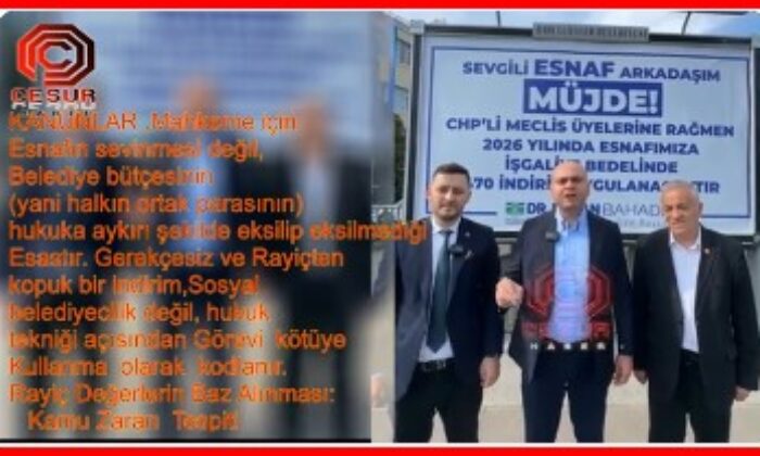 Bahçelievler Belediyesinin “Yüzde 70 İŞGALİYE” İndirimi Hizmet mi, Kamu Zararı mı?